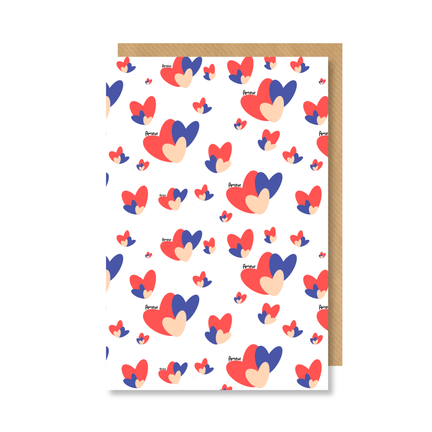 Carte CONFETTIS COEURS AMOUR