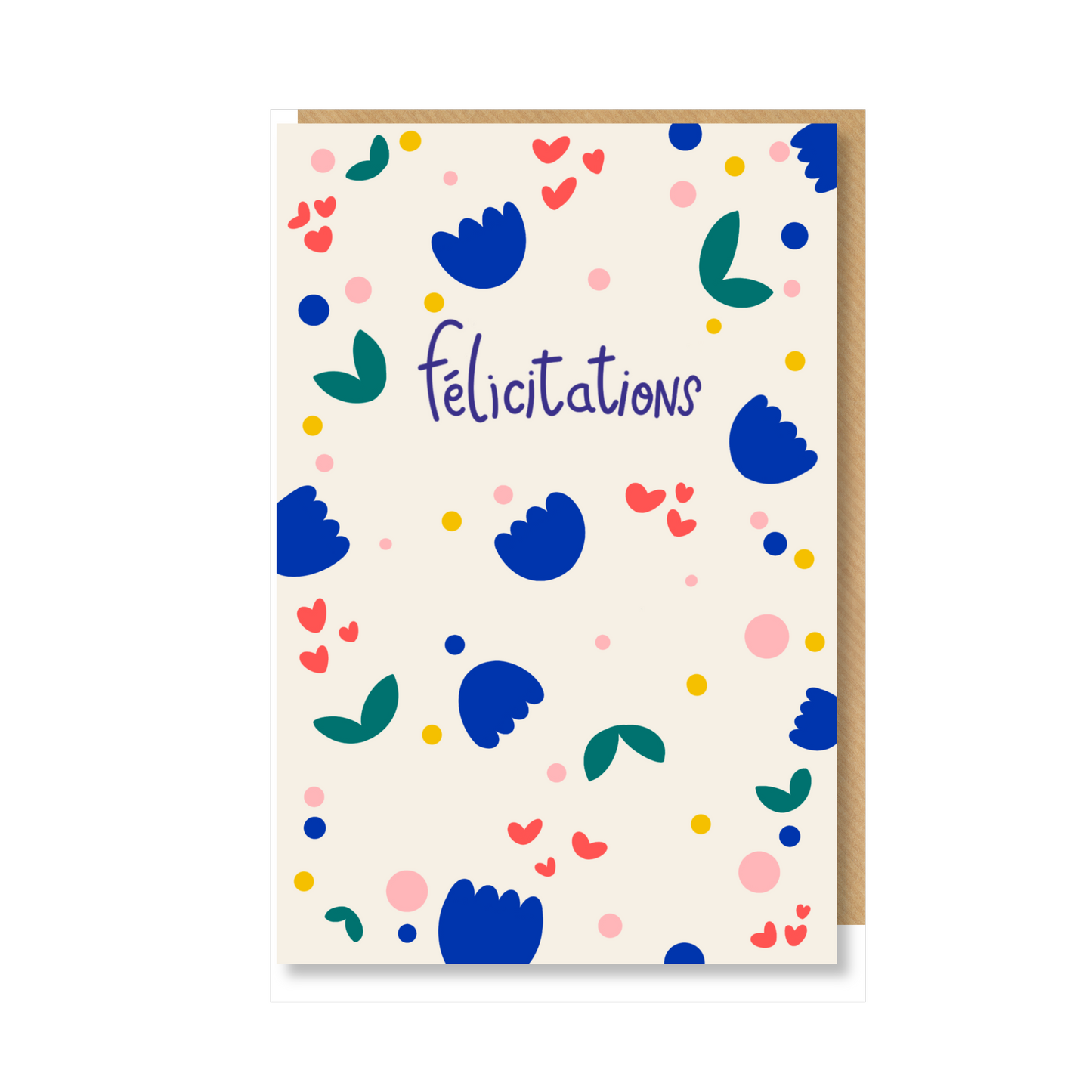 Carte FÉLICITATIONS "confettis tulipes"