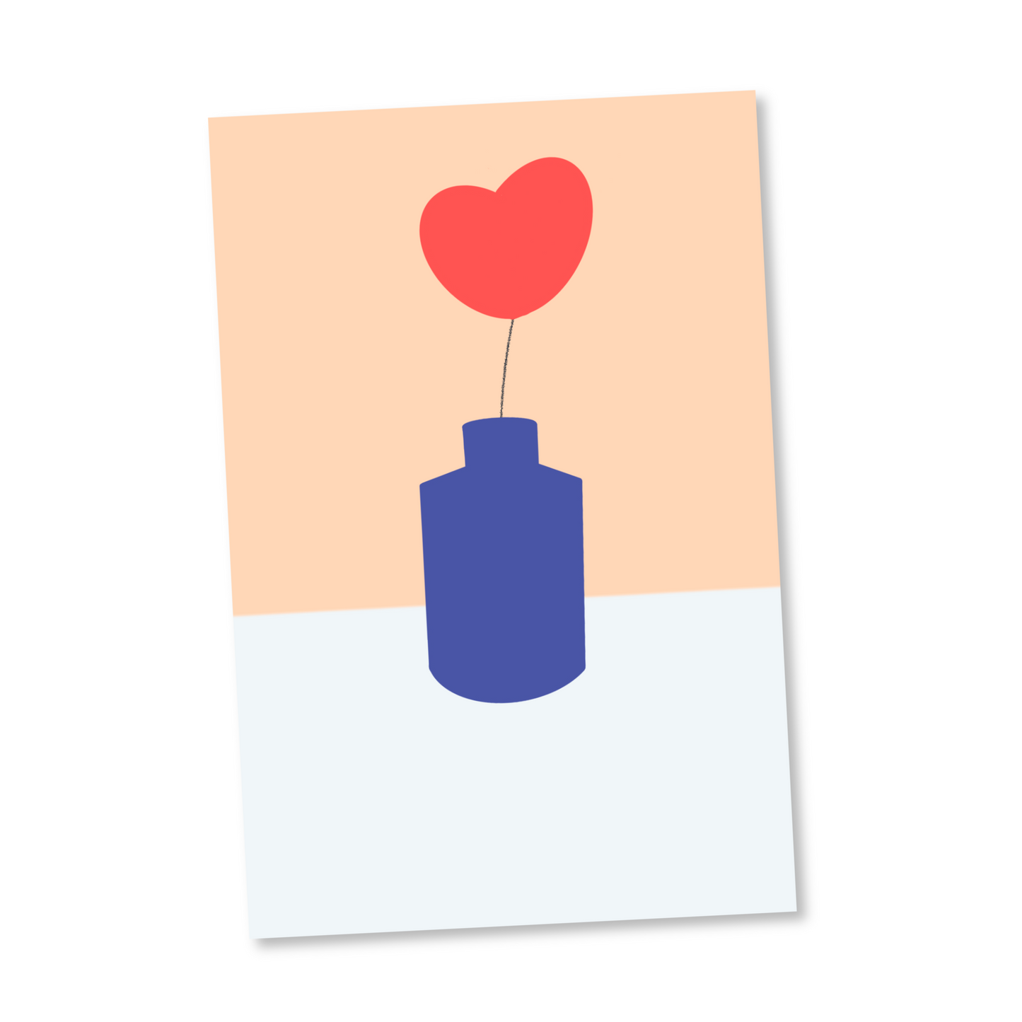 Carte déco VASE "coeur"
