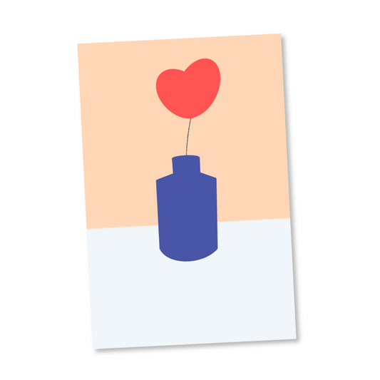 Carte déco VASE "coeur"