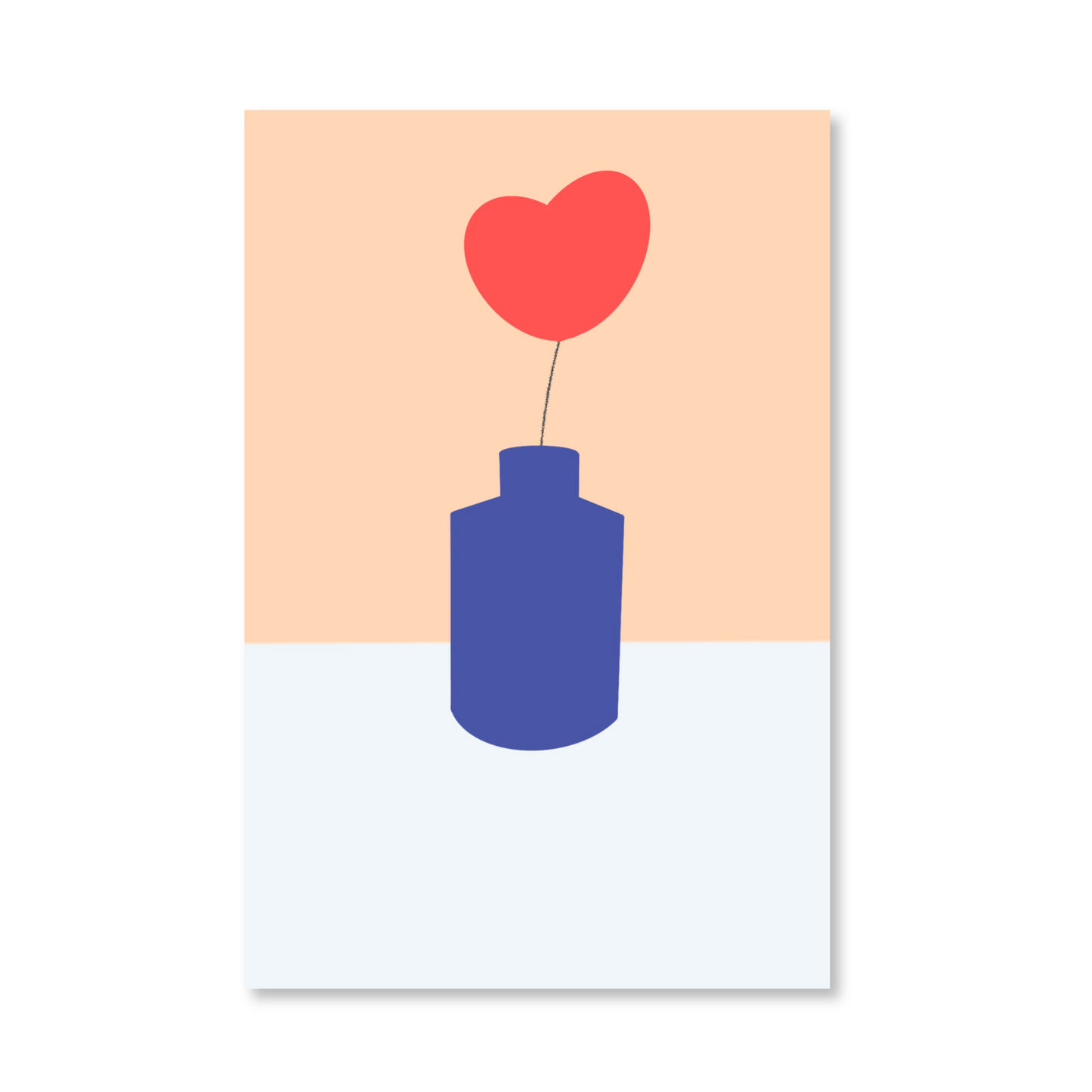 Carte déco VASE "coeur"