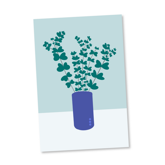 Carte déco VASE "eucalyptus"