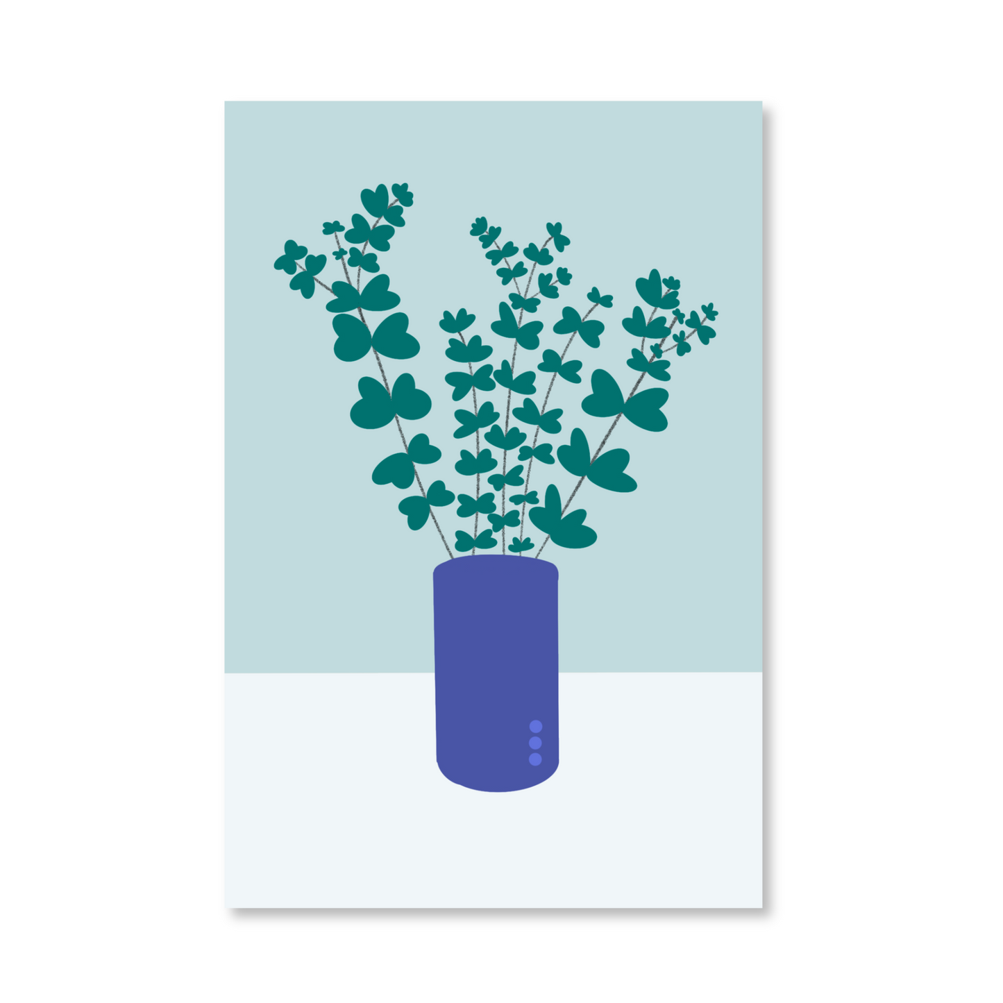 Carte déco VASE "eucalyptus"