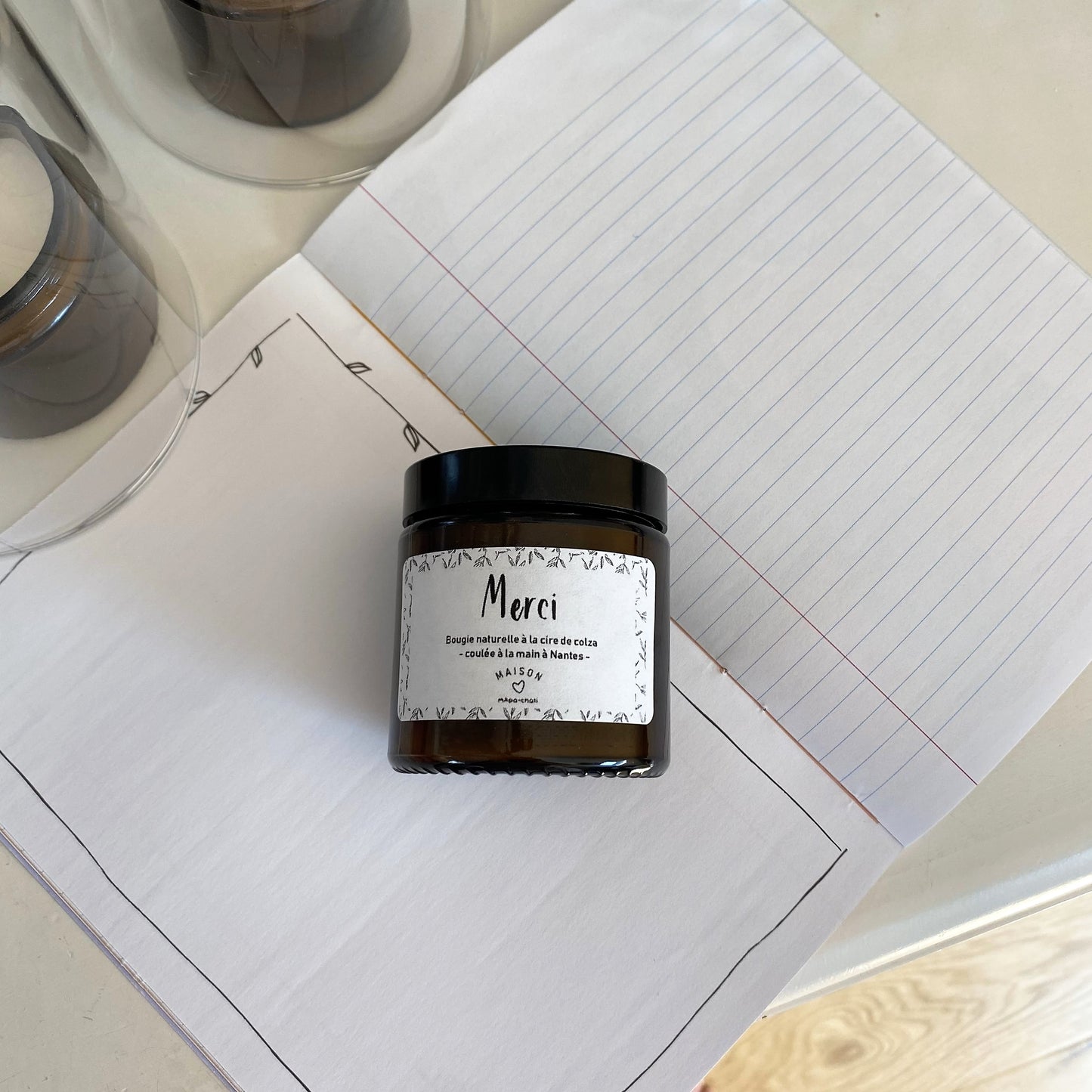 Bougie artisanale parfumée "MERCI" 100gr