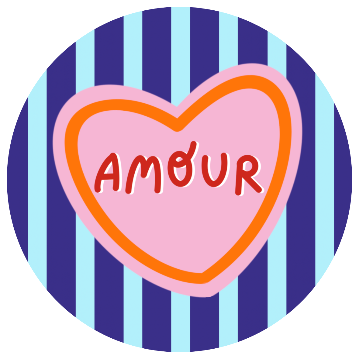Sticker rond "Amour"