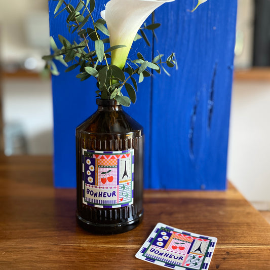 Sticker carré "BONHEUR"