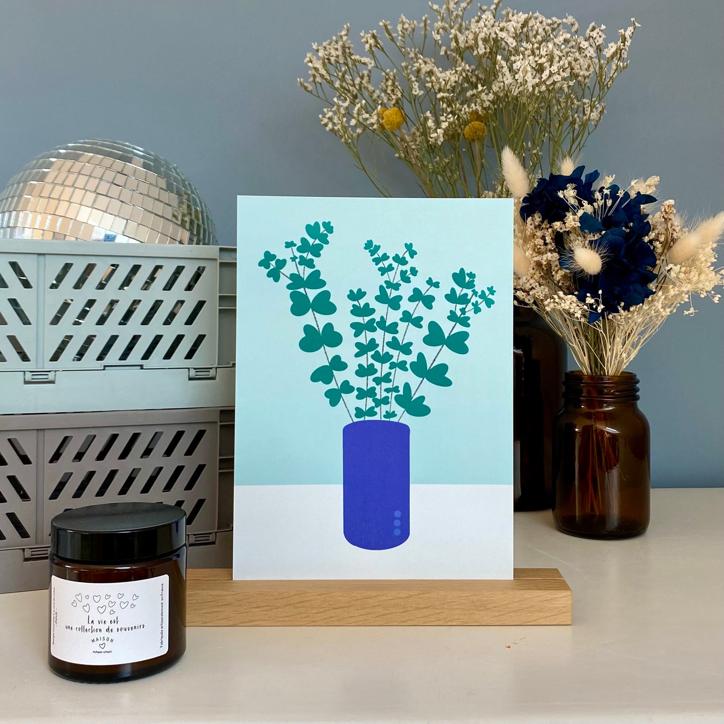 Carte déco VASE "eucalyptus"