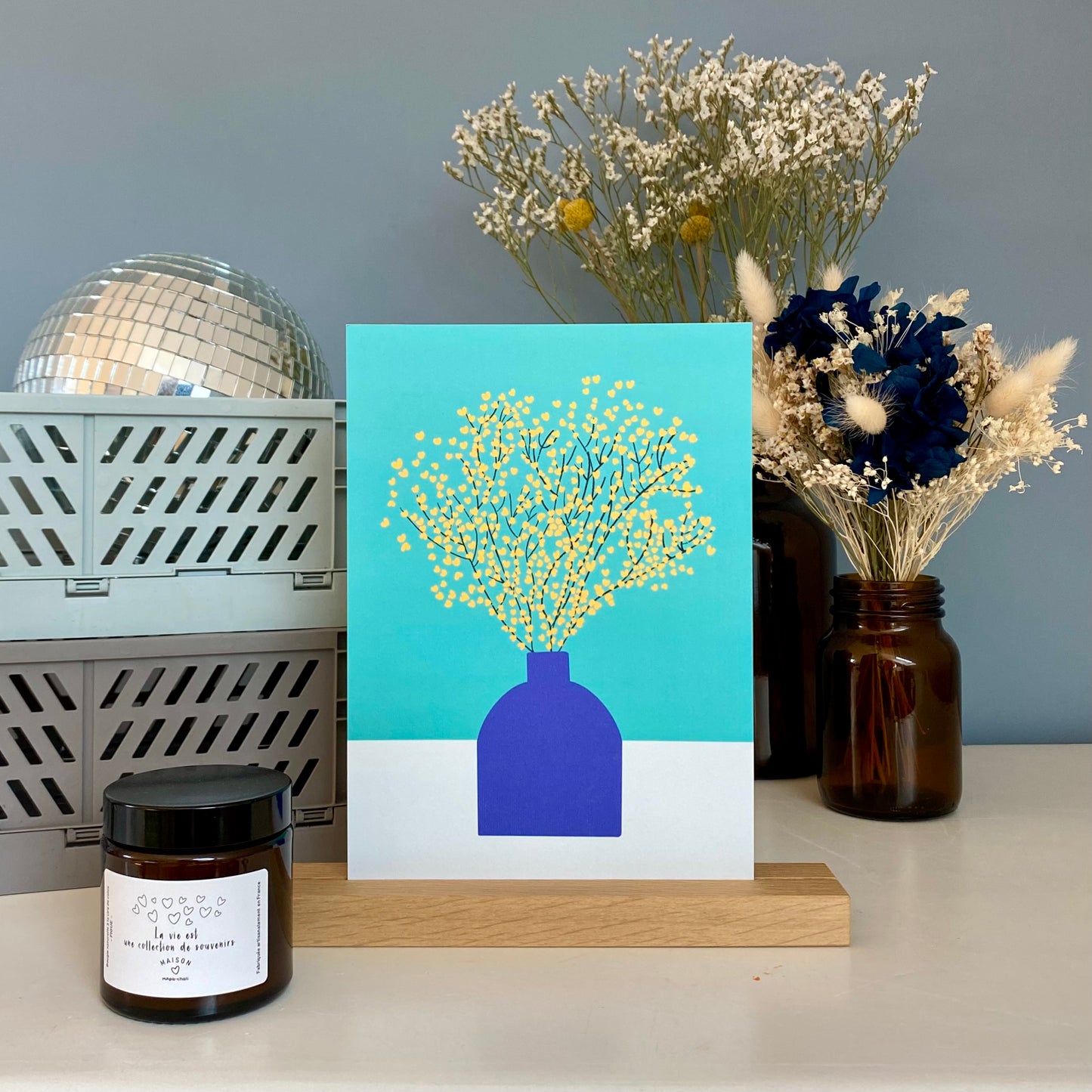 Carte déco VASE "gypsophile"