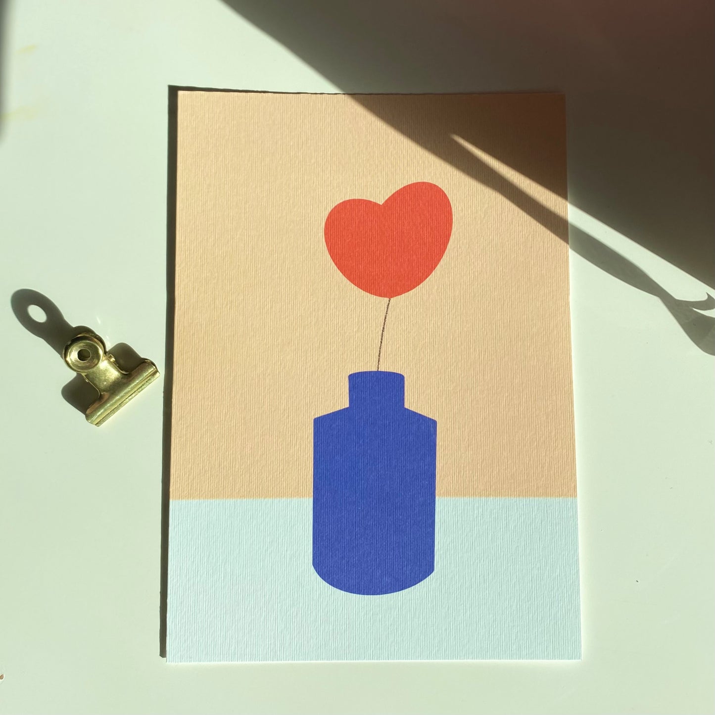 Carte déco VASE "coeur"