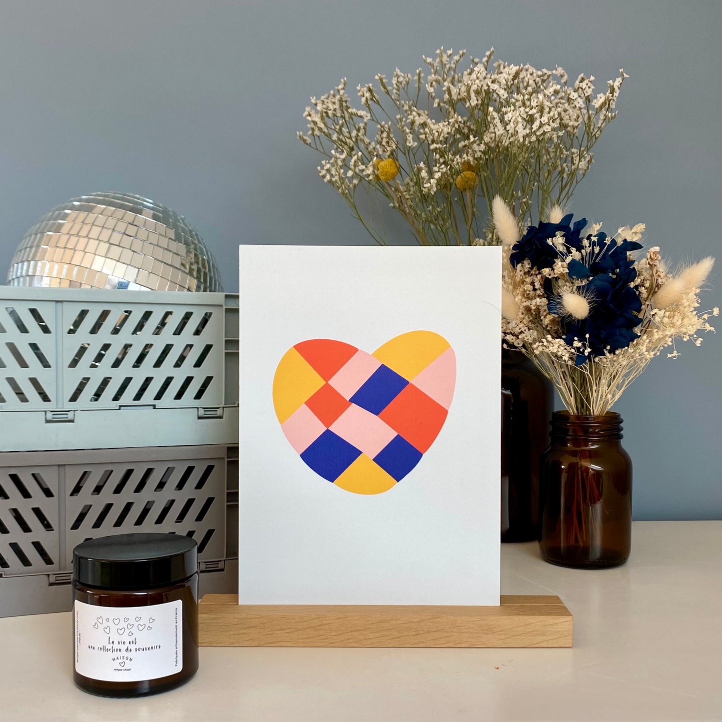 Carte déco COEUR "patchwork"