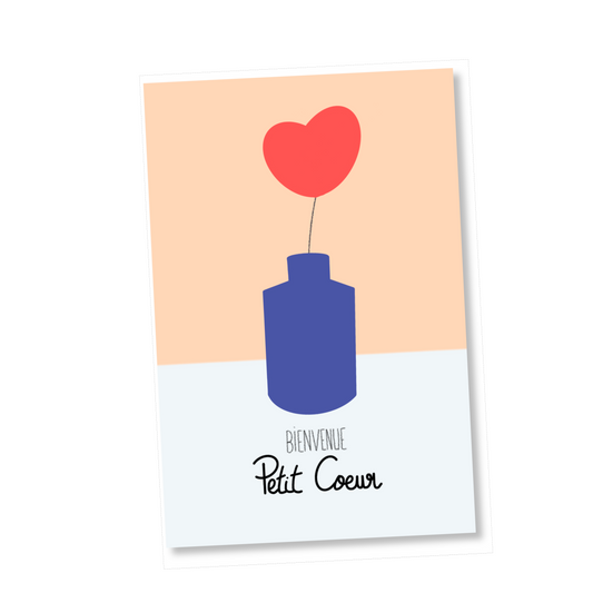 Carte BIENVENUE "petit coeur"