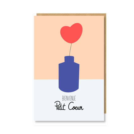 Carte BIENVENUE "petit coeur"