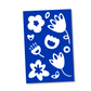 Carte DUO BLANC BLEU " fleurs"