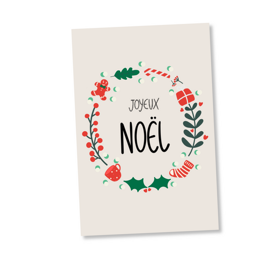 Carte JOYEUX NOËL "couronne"