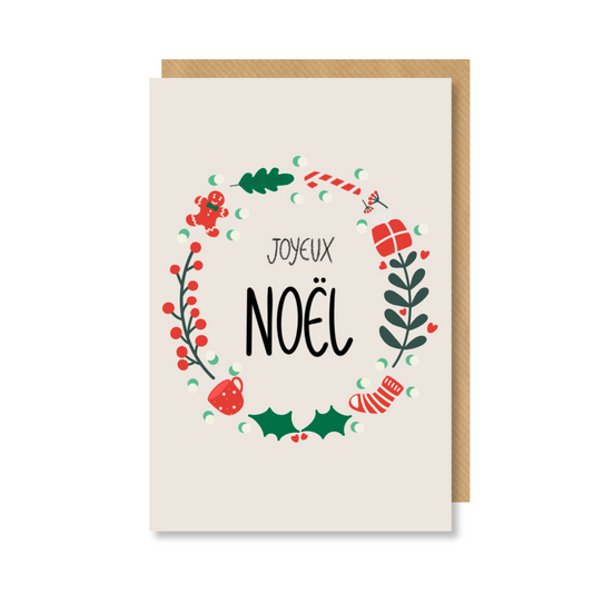 Carte JOYEUX NOËL "couronne"