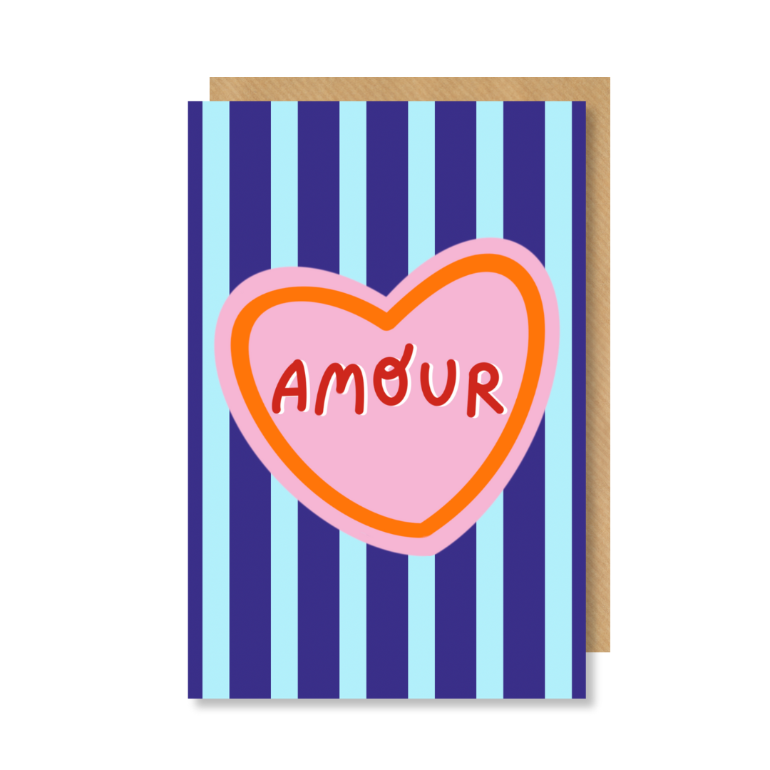 Carte Amour & Rayures