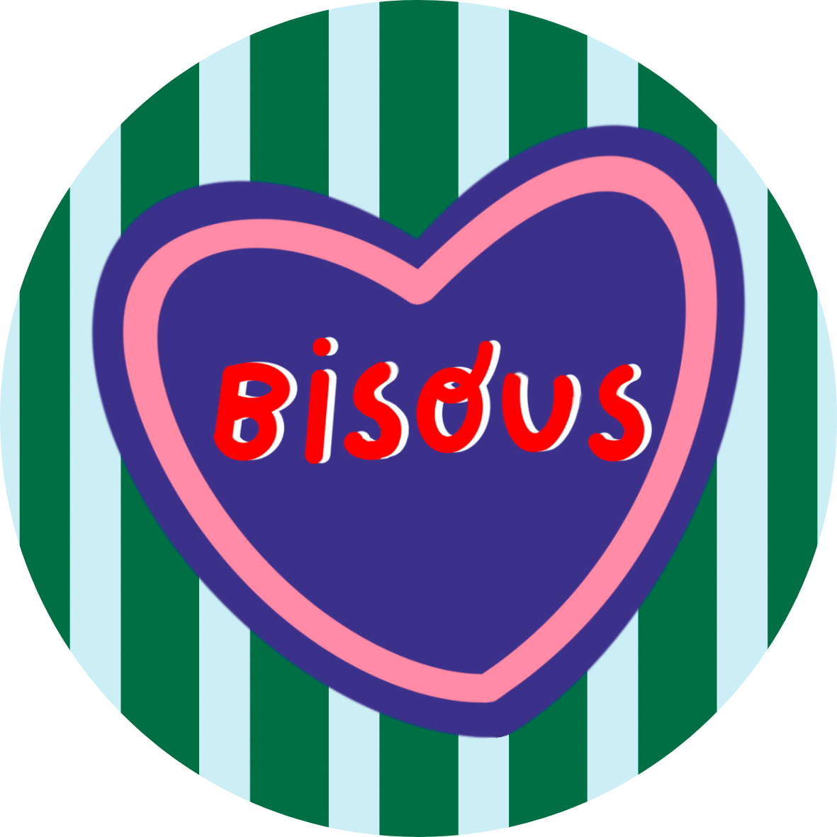 Sticker rond "Bisous"