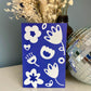 Carte DUO BLANC BLEU " fleurs"